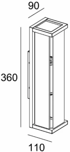 Lucide Claire Mini E27 Wandlamp - 2 Spots - Antraciet -Buiten koken Winkel 900 418 27885 02 30 technical drawing