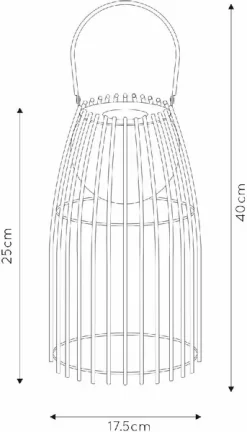 Lucide Fjara Led Tafellamp - Bruin -Buiten koken Winkel 900 515 06801 01 43 technical drawing