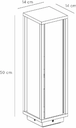 Lucide Claire E27 Sokkellamp - Rechthoek - Antraciet -Buiten koken Winkel 900 542 27883 50 30 technical drawing