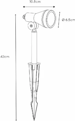 Lucide Spike GU10 Led Tuinspot - Zwart -Buiten koken Winkel 900 557 27882 05 30 technical drawing