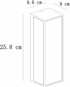 Lucide Dukan E27 Wandlamp - Zwart -Buiten koken Winkel 900 723 15802 01 30 technical drawing