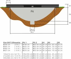 EXIT TOYS Exit Silhouette InGround Trampoline Met Net - Ø 305 Cm - Zwart -Buiten koken Winkel exit 12 95 10 00 int 3 resultaat