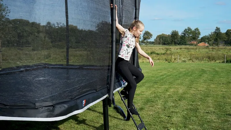 EXIT TOYS Exit PeakPro Trampoline Met Net En Ladder - 427 X 244 Cm - Zwart - Afbeelding 14