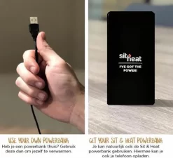 Sit & Heat Warmtekussen Square - Blauw -Buiten koken Winkel warmtekussen laden 4